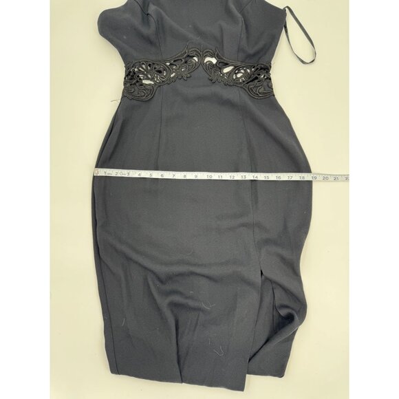 Jessica McClintock Gunne Sax Black Lace Cutout Dress With Cross Back 9/10 - Picture 11 of 15